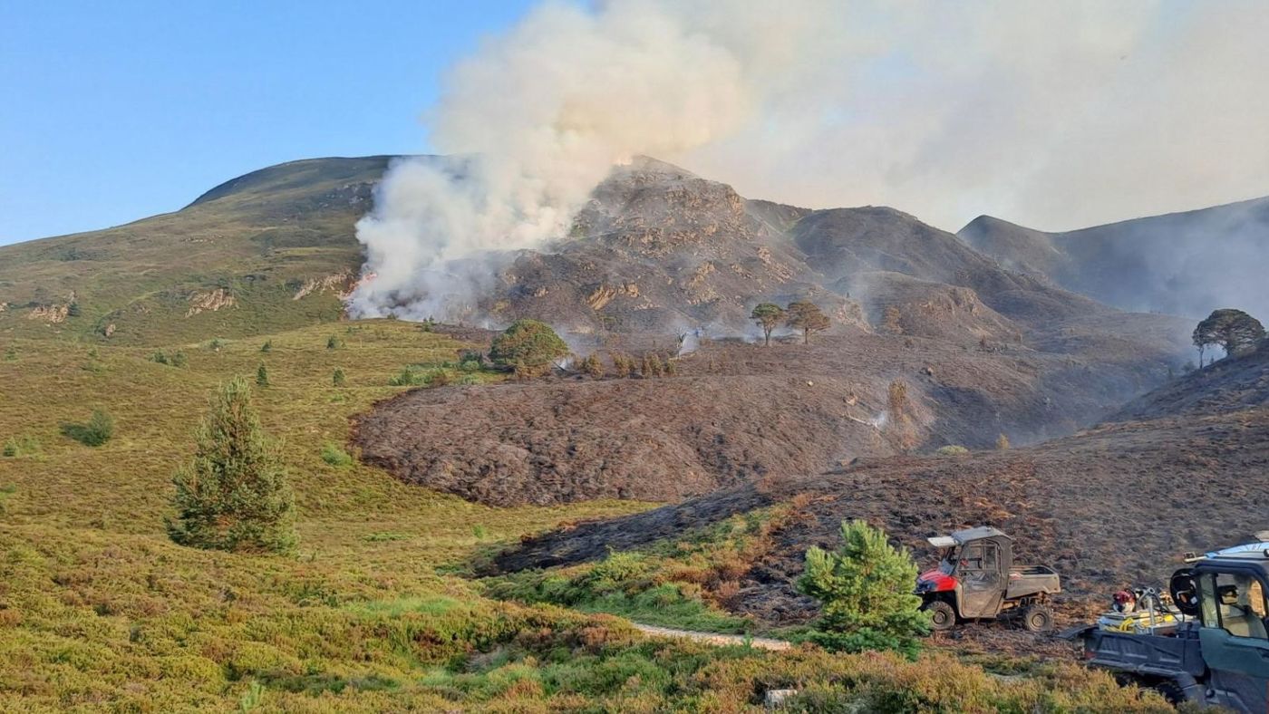 Wildfire in the Cairngorms that broke out on June 15, 2026.