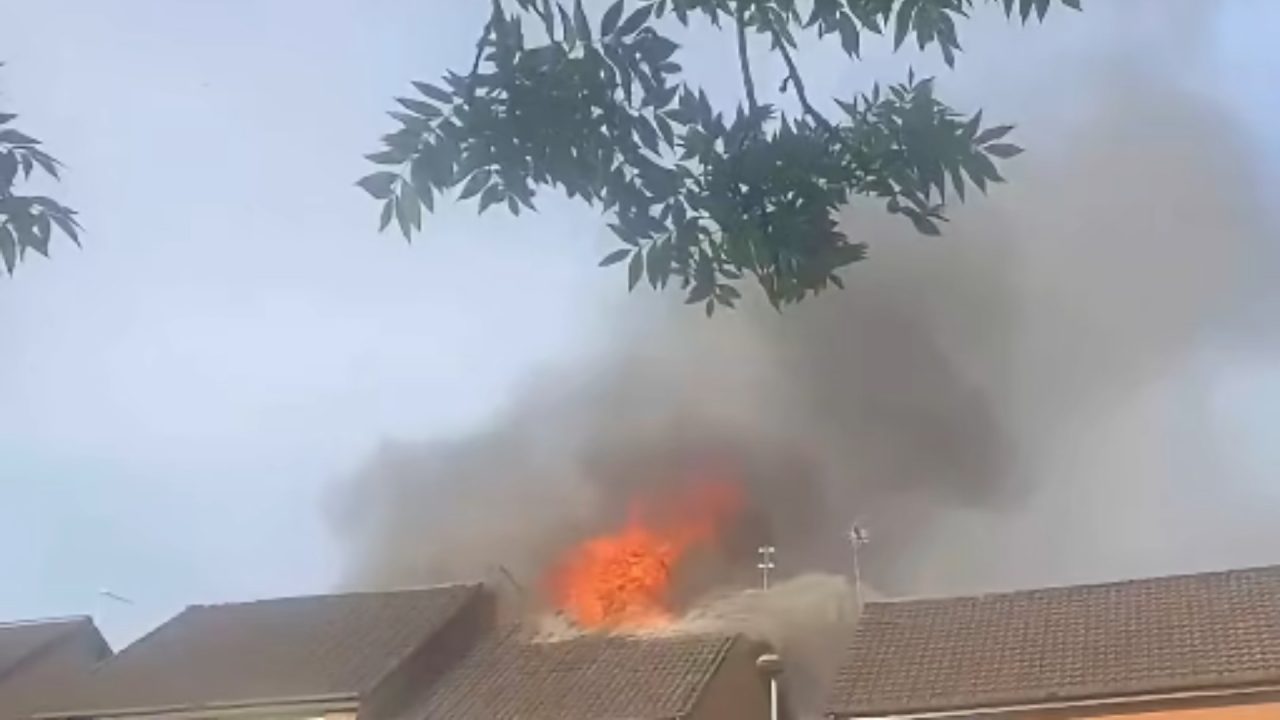 Firefighters tackle house blaze after smoke seen coming from property