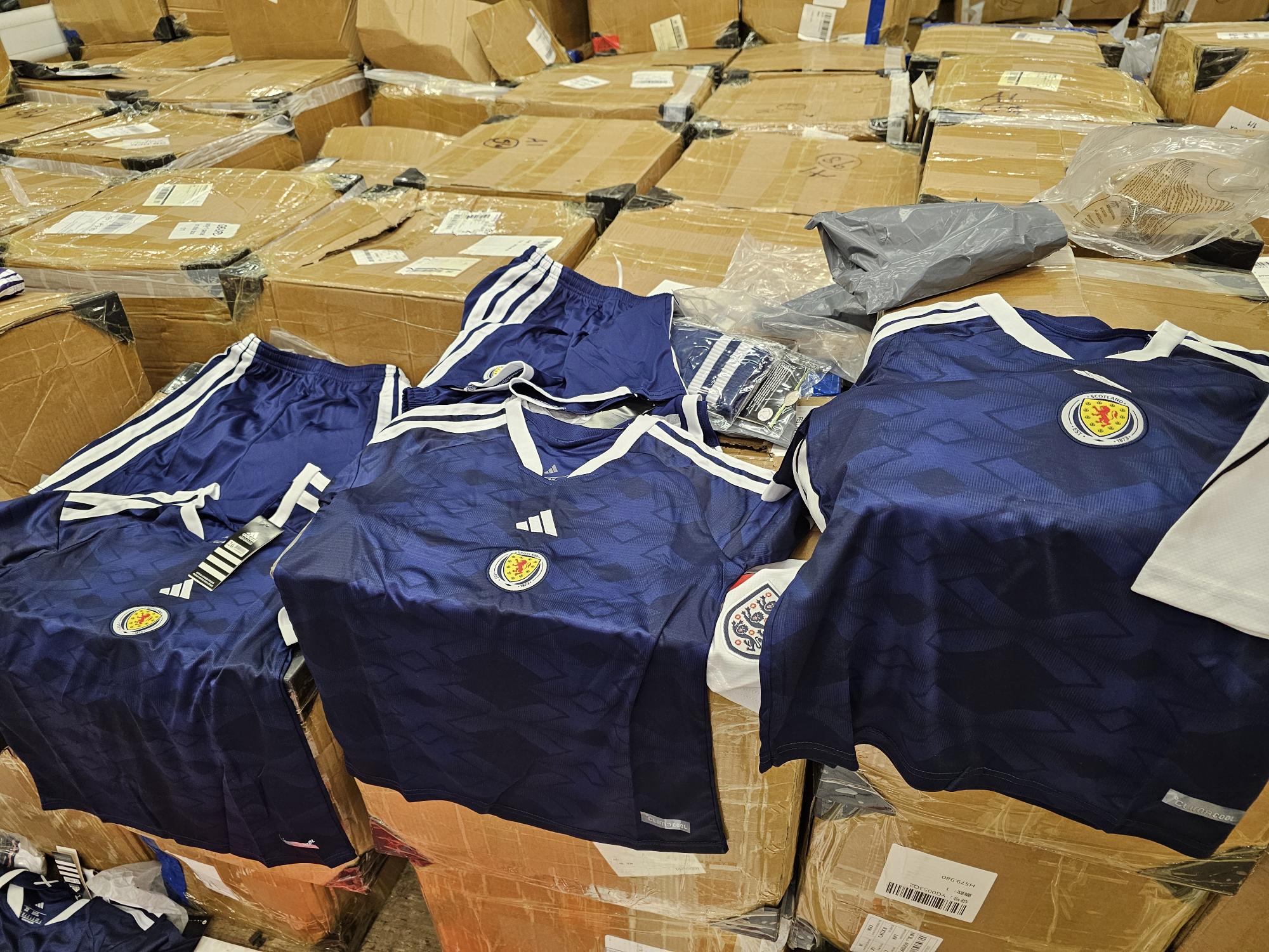 Fake Scotland football shirts seized in Edinburgh raid.
