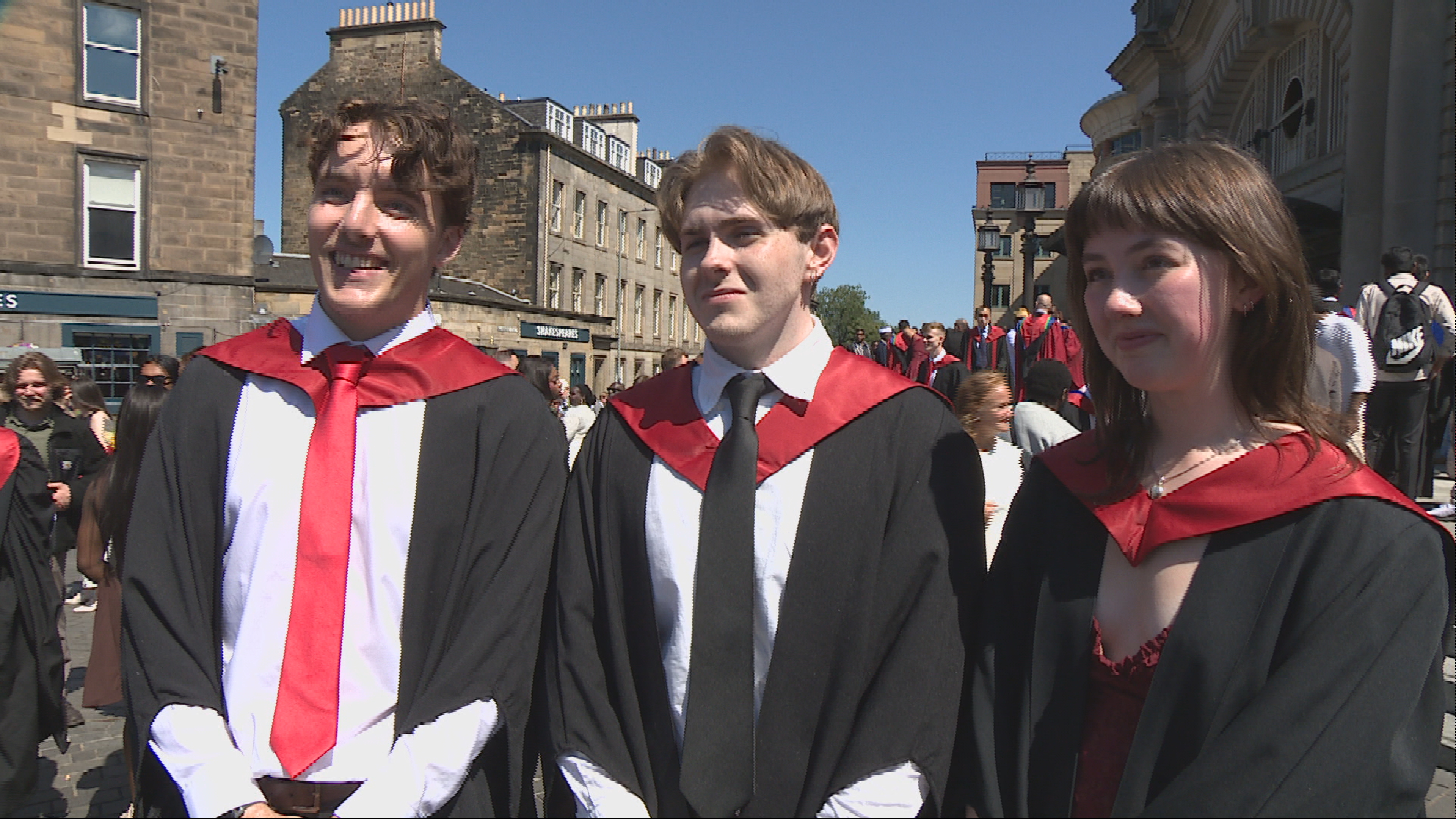 Graduates from Edinburgh Napier University outside Usher Hall