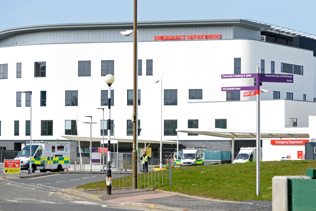 Elderly man and woman in critical condition after being hit by car outside Edinburgh hospital
