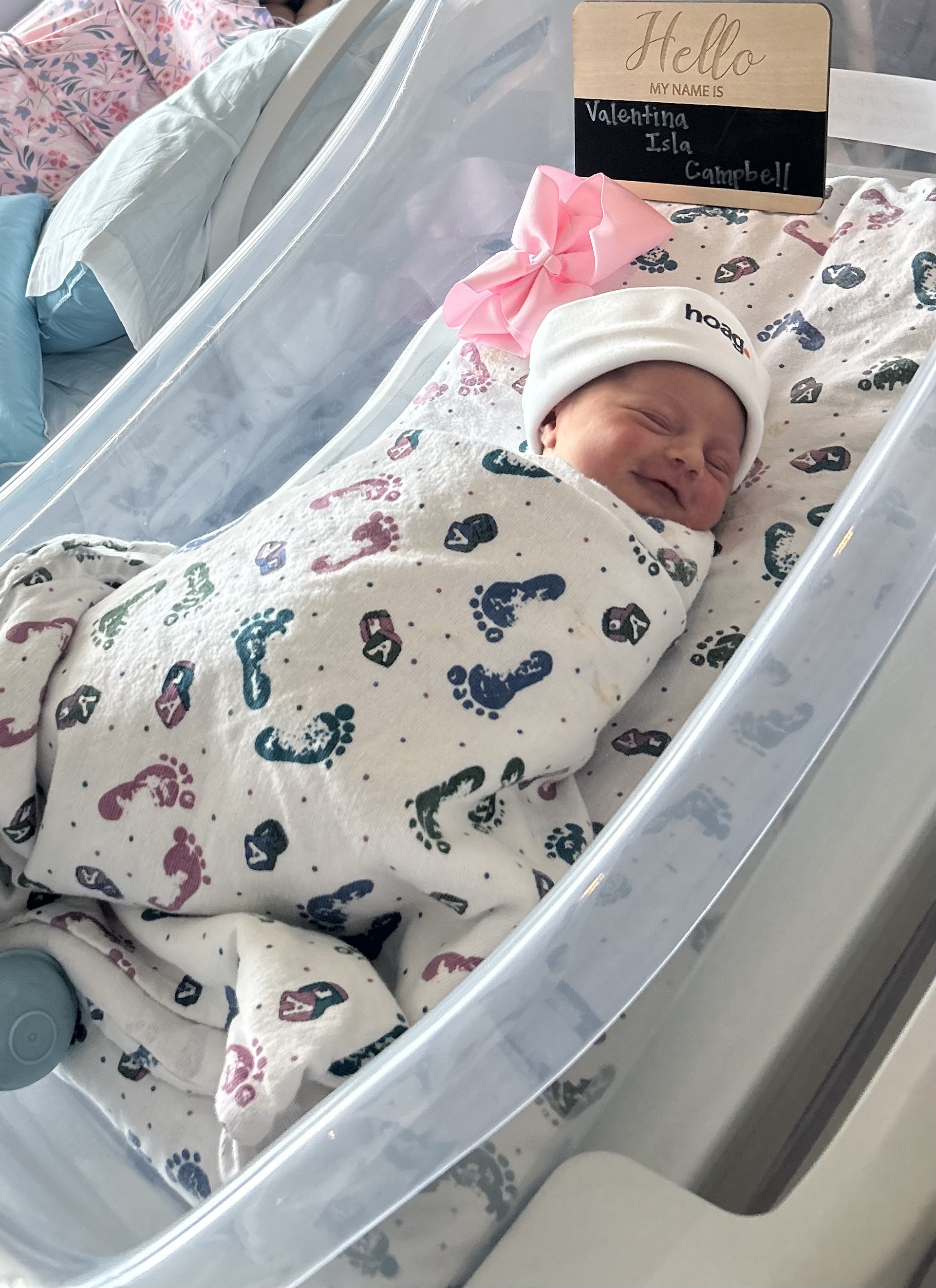 Valentina was born in the front seat of a car at a Jack in the Box fast-food restaurant.