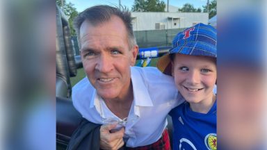 Scots boy, 12, meets man at World Cup with same Scotland-themed prosthetic eye