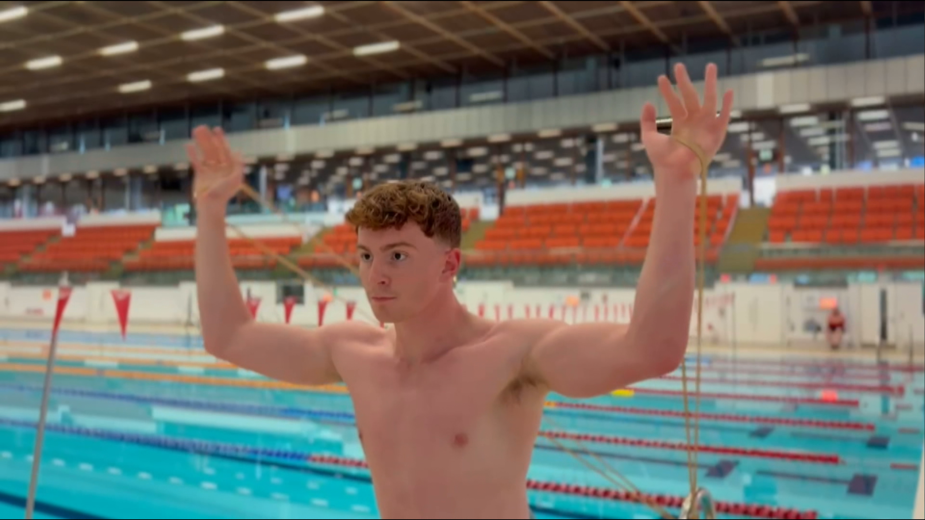 Archie is competing in the 50 and 100 metre breaststroke events at Glasgow 2026