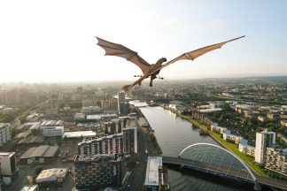 Game of thrones ‘dragon’ takes to the skies above Glasgow