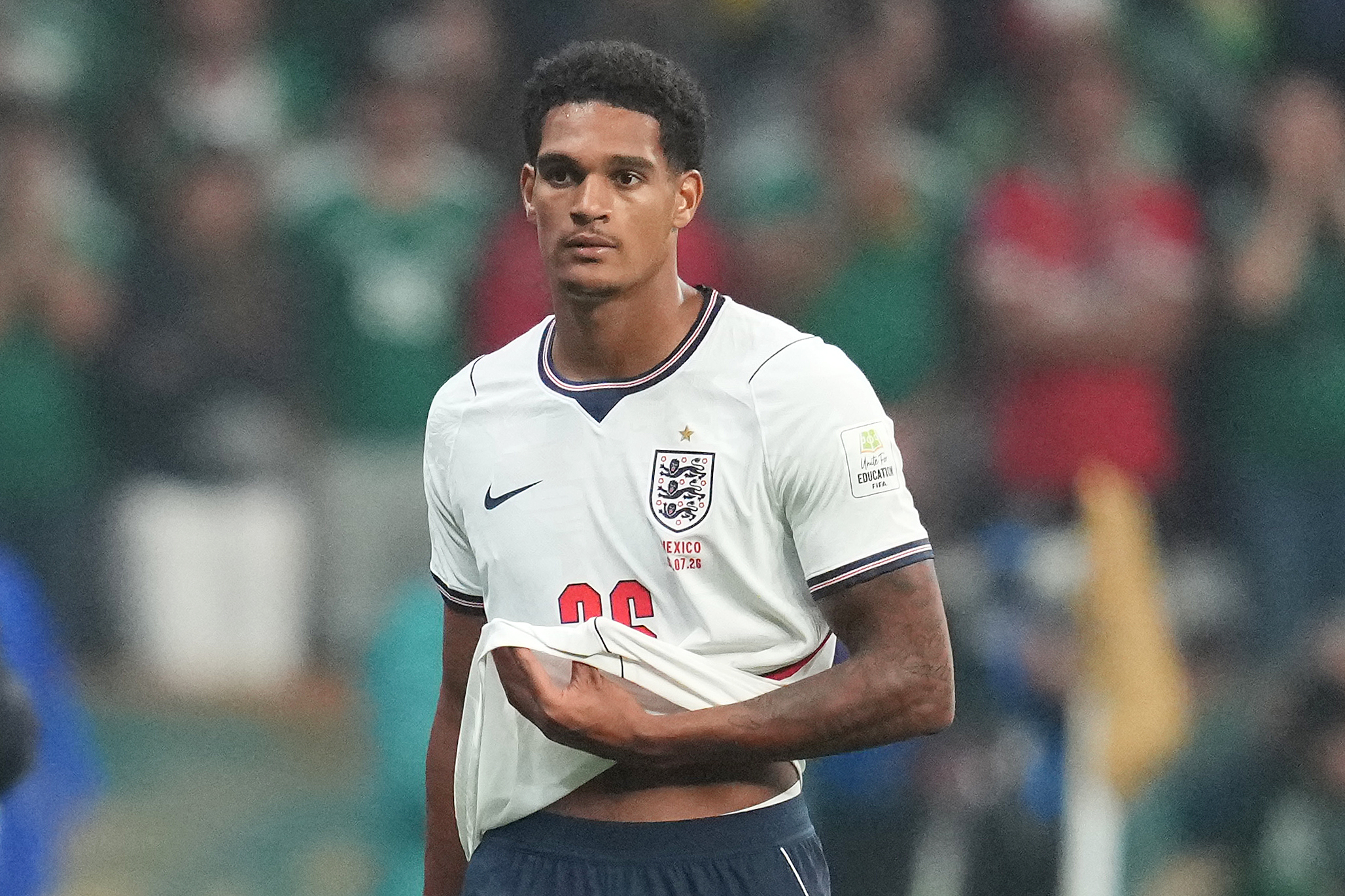 England were on the back foot after Jarell Quansah was shown a red card