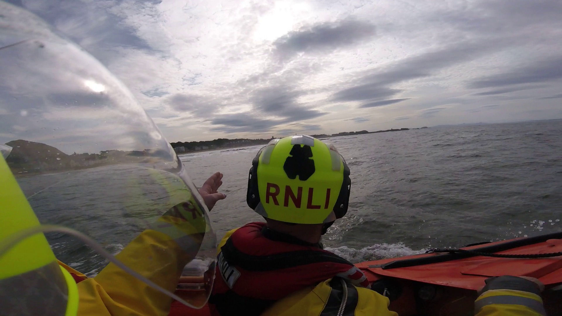 North Berwick RNLI's volunteers search for a person in the water