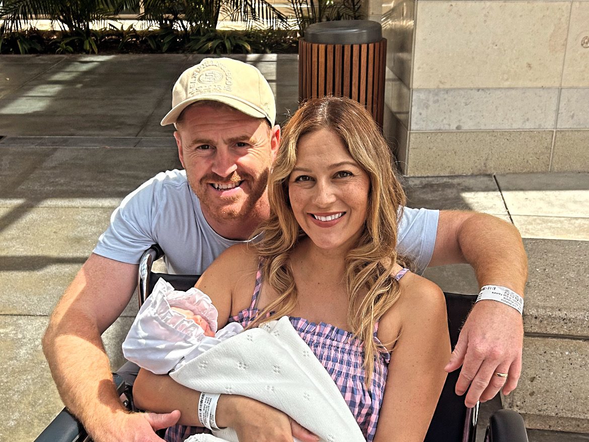 The couple welcomed their first daughter under unusual circumstances.