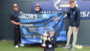 Boy, 10, walking round all Scottish pro football grounds in honour of late mother