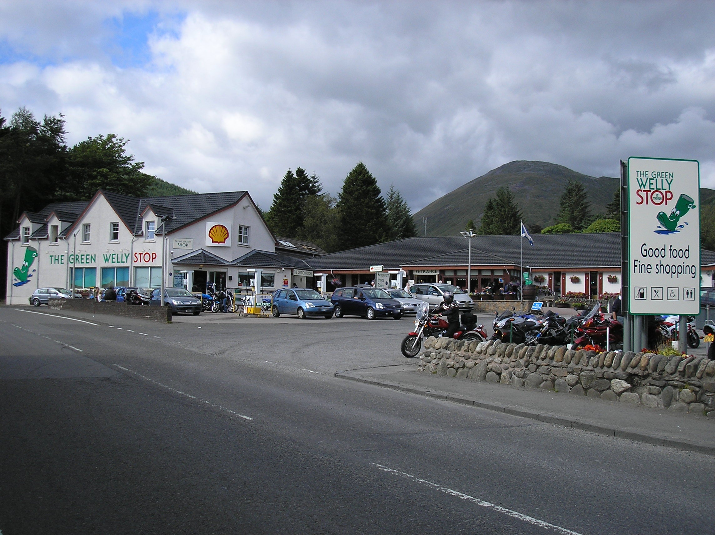 The Green Welly is a famous stop along the A82.