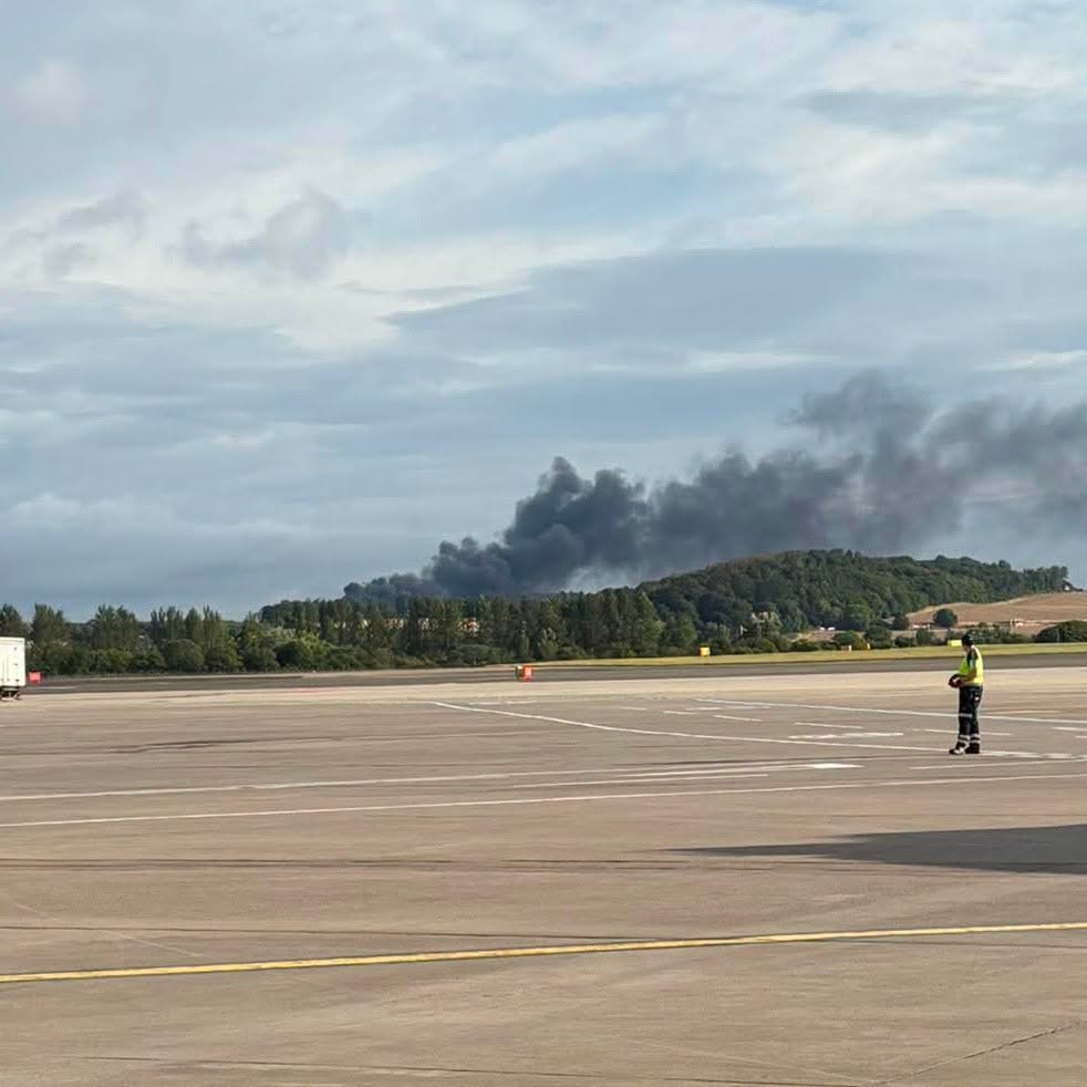 The fire can be seen from Edinburgh Airport