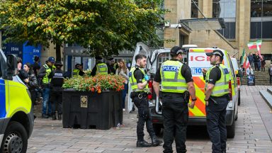 Man arrested following ‘disturbance’ near protest in Glasgow
