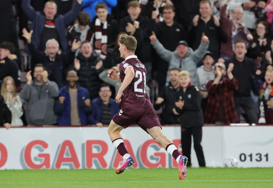 Stunning James Wilson strike helps Hearts secure draw with Rapid Vienna