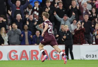 Stunning James Wilson strike helps Hearts secure draw with Rapid Vienna