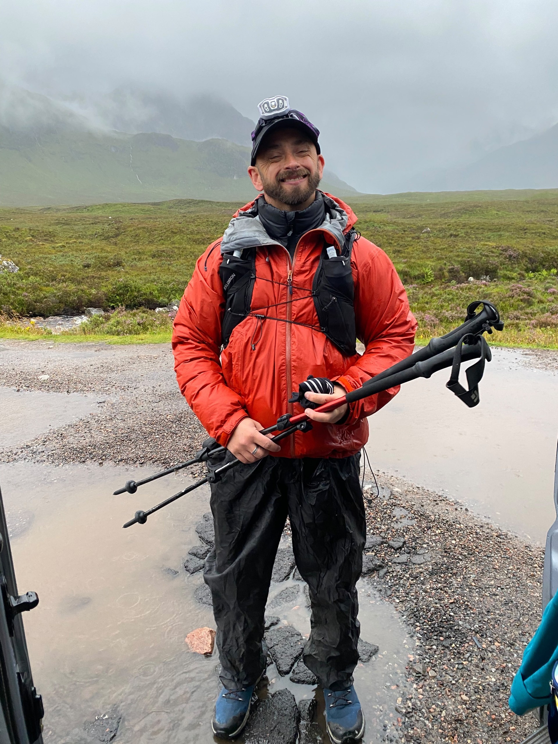 Benjamin Ward walked overnight through heavy rain to complete his challenge