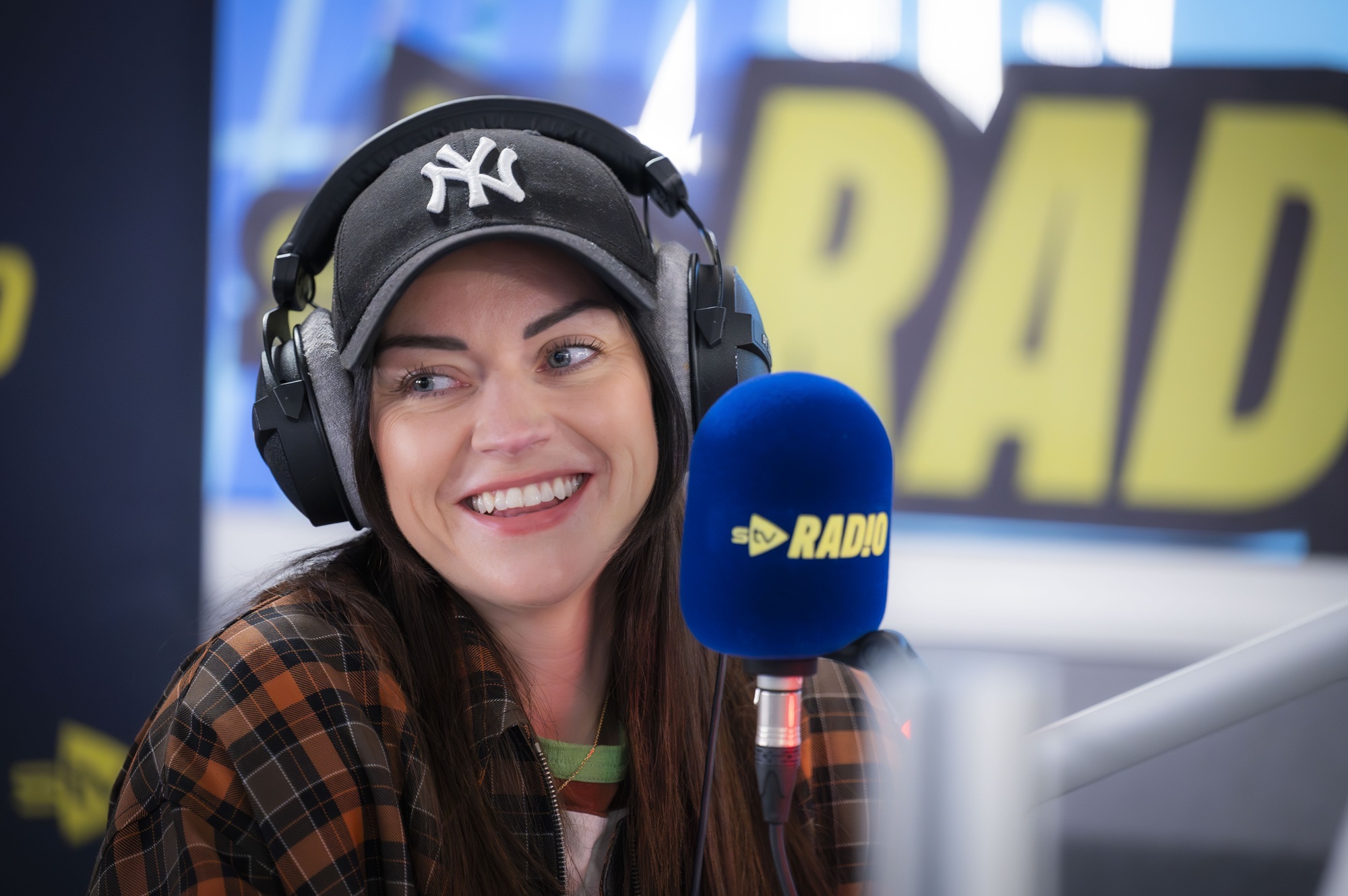 Amy MacDonald on air at STV Radio (Alan Peebles)