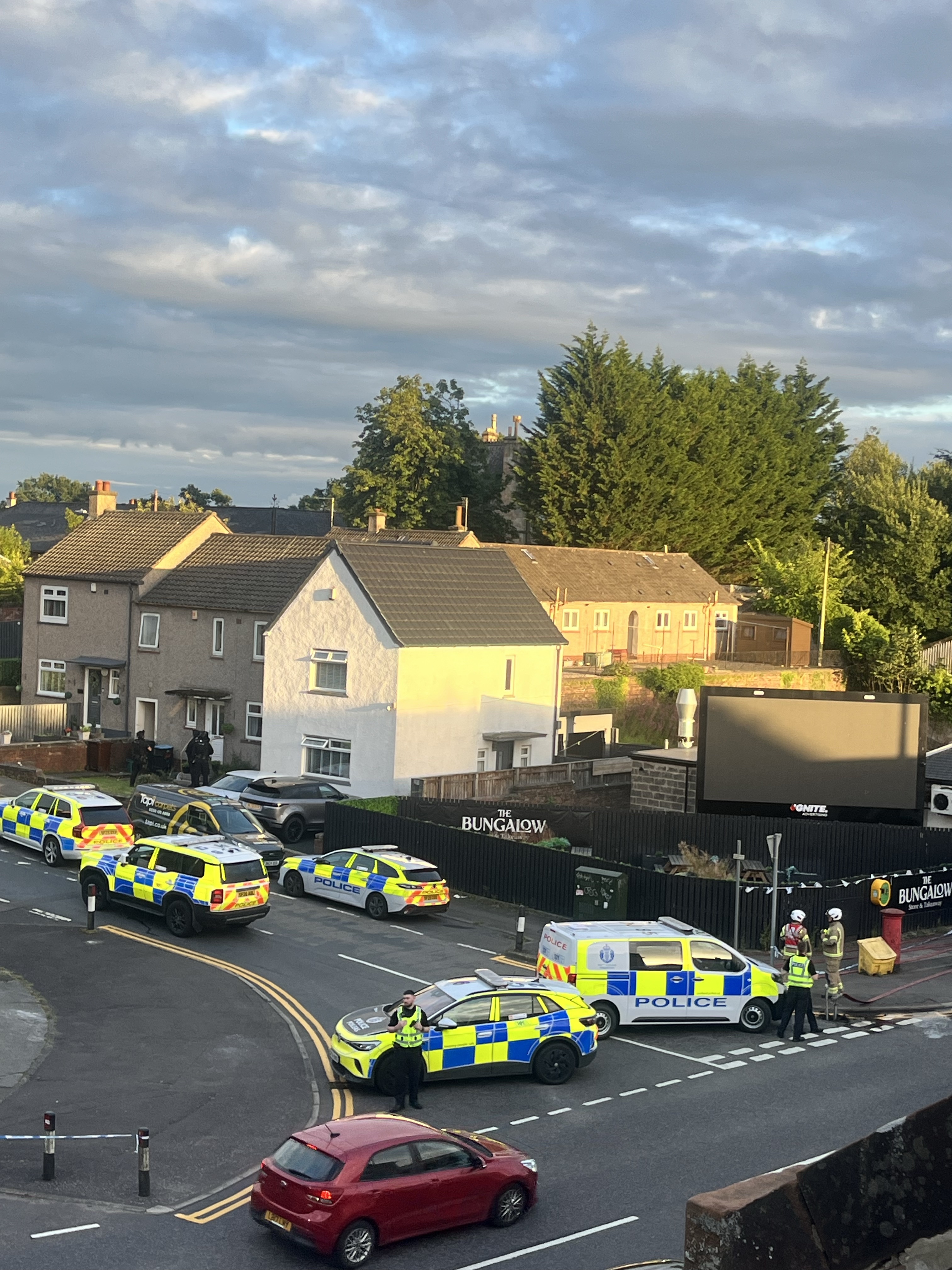 A number of police vehicles were at the scene of the incident.