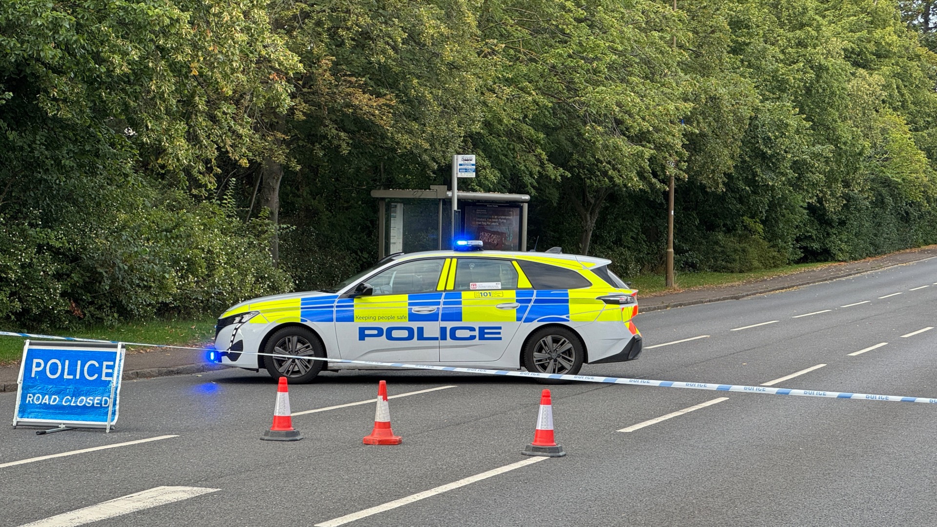 Emergency services, including firearms officers, remain in attendance