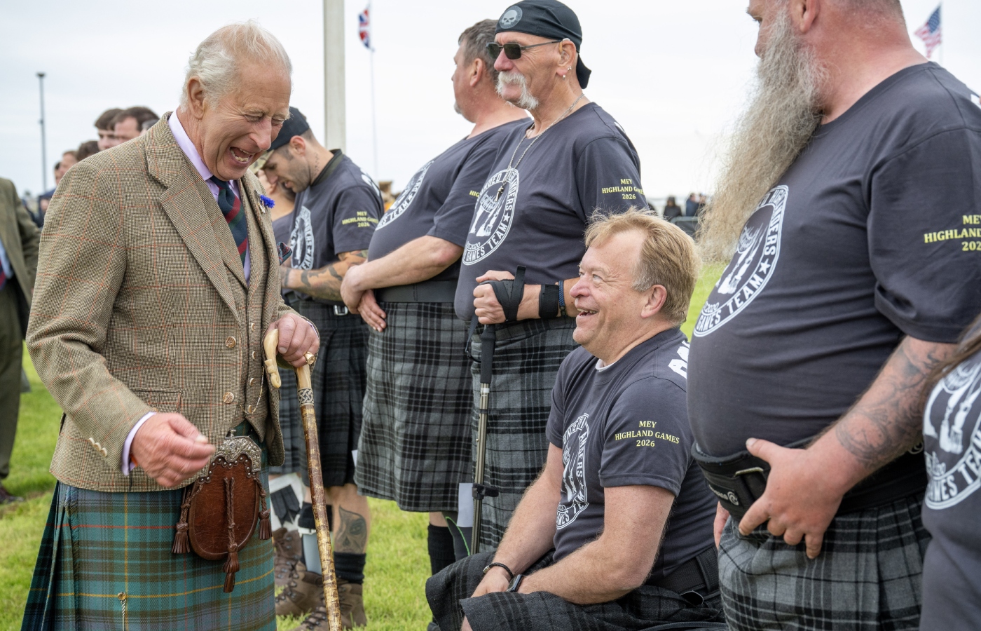 The King met competitors including the Wounded Highlanders (Lesley Martin/PA)