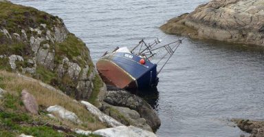 Unwell skipper fell asleep at helm of fishing boat which ran aground and sank