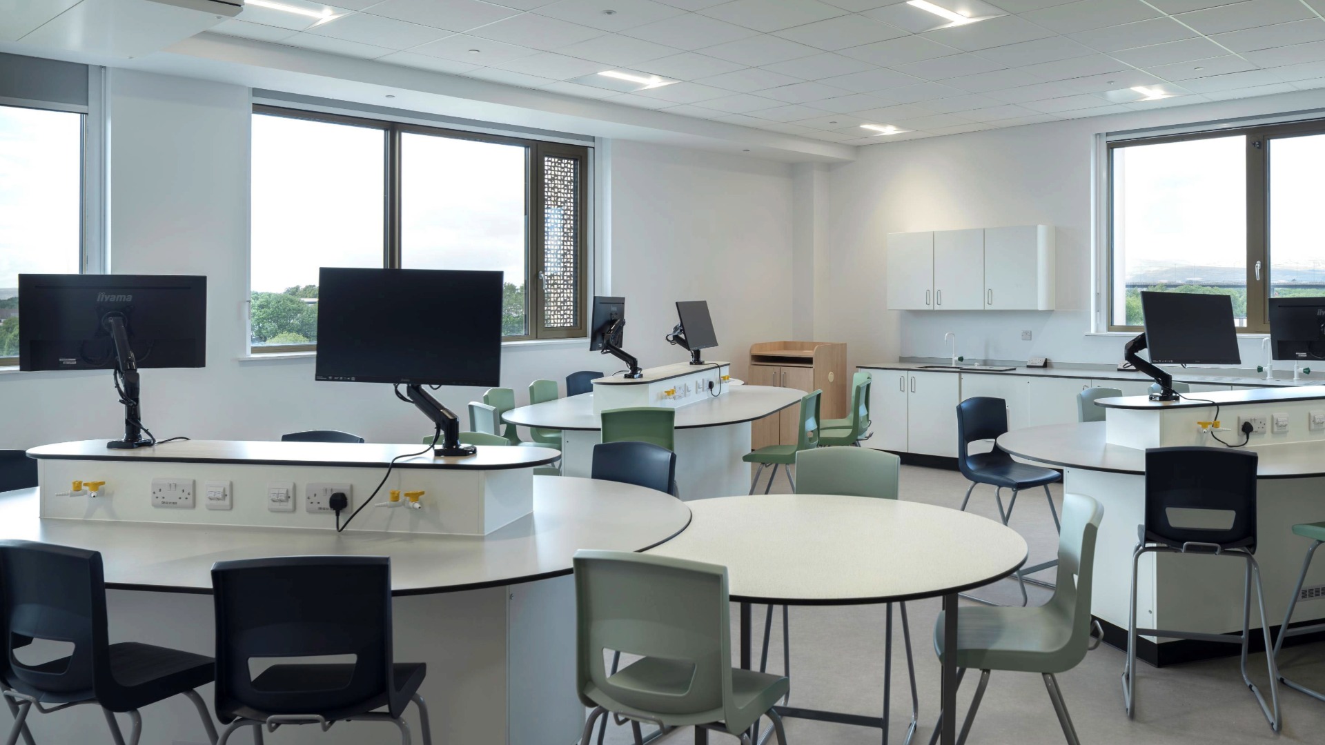 Standard science lab with enhanced IT provision and casting capability.