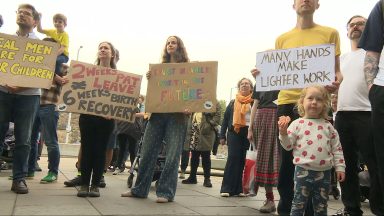 Parents ‘strike’ across Scotland demanding stronger paternity leave and flexible working rights