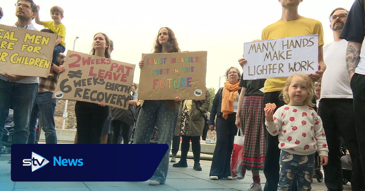 Parents 'go on strike' demanding stronger paternity leave and flexible working rights