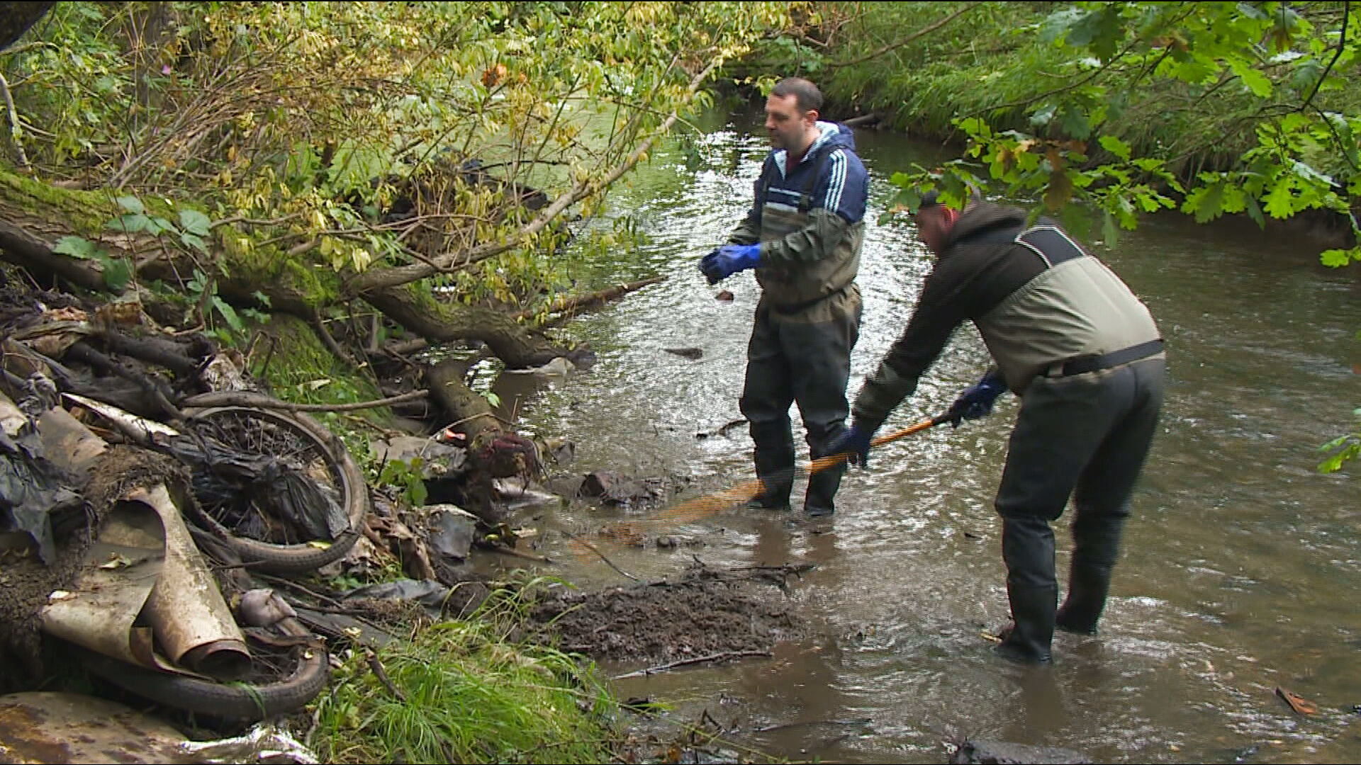Bikes and household appliances are among the items being dumped in the river