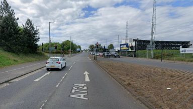 One person taken to hospital following crash near M74 slip road in Rutherglen