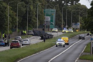 Three taken to hospital after four-vehicle crash near Edinburgh Airport