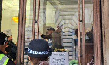 Protestors stage demonstration inside Glasgow city chambers over homeless shelter