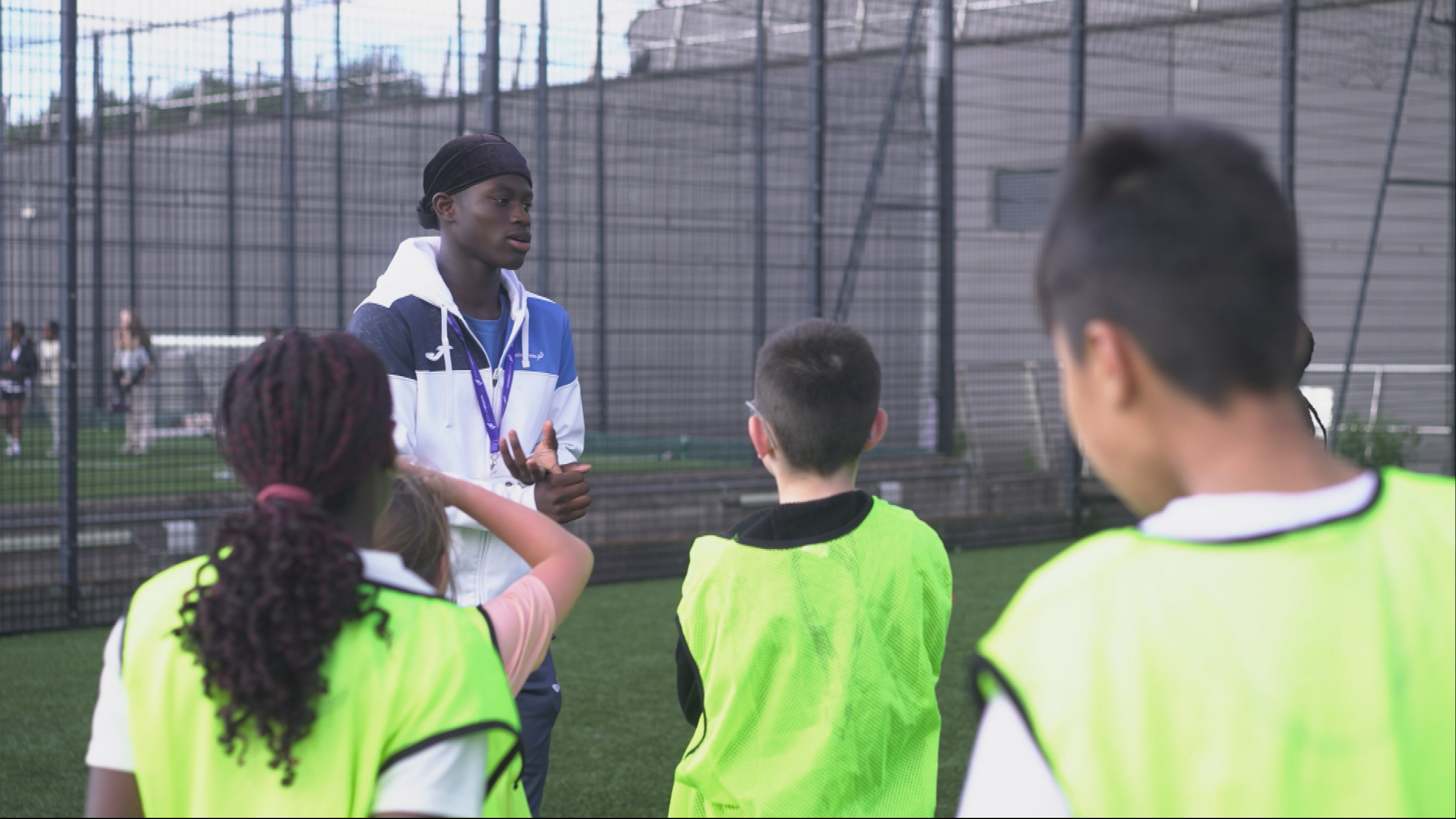 Kebba Sanneh with participants at the sports sessions