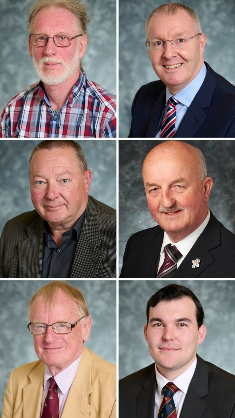 Highland Council’s licensing committee members clockwise from top right: Councillors Duncan MacPherson, Willie Mackay, Ruraidh Stewart, Chris Birt, Sean Kennedy, and John Grafton