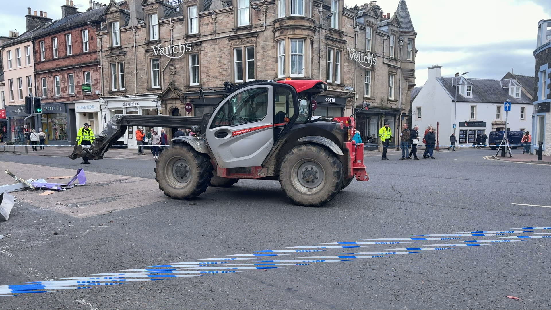 A stolen telehandler was used in the incident