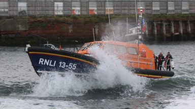 Lifeboat crew battle gale-force winds and rough seas to rescue island patient during Storm Boelo