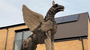 Two 19th-century griffin sculptures restored and returned after 50 years in storage