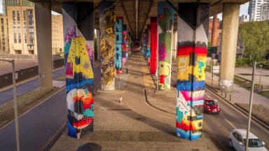 Gallery: Kingston Bridge bursting with colour once again as new murals painted after Batman filming