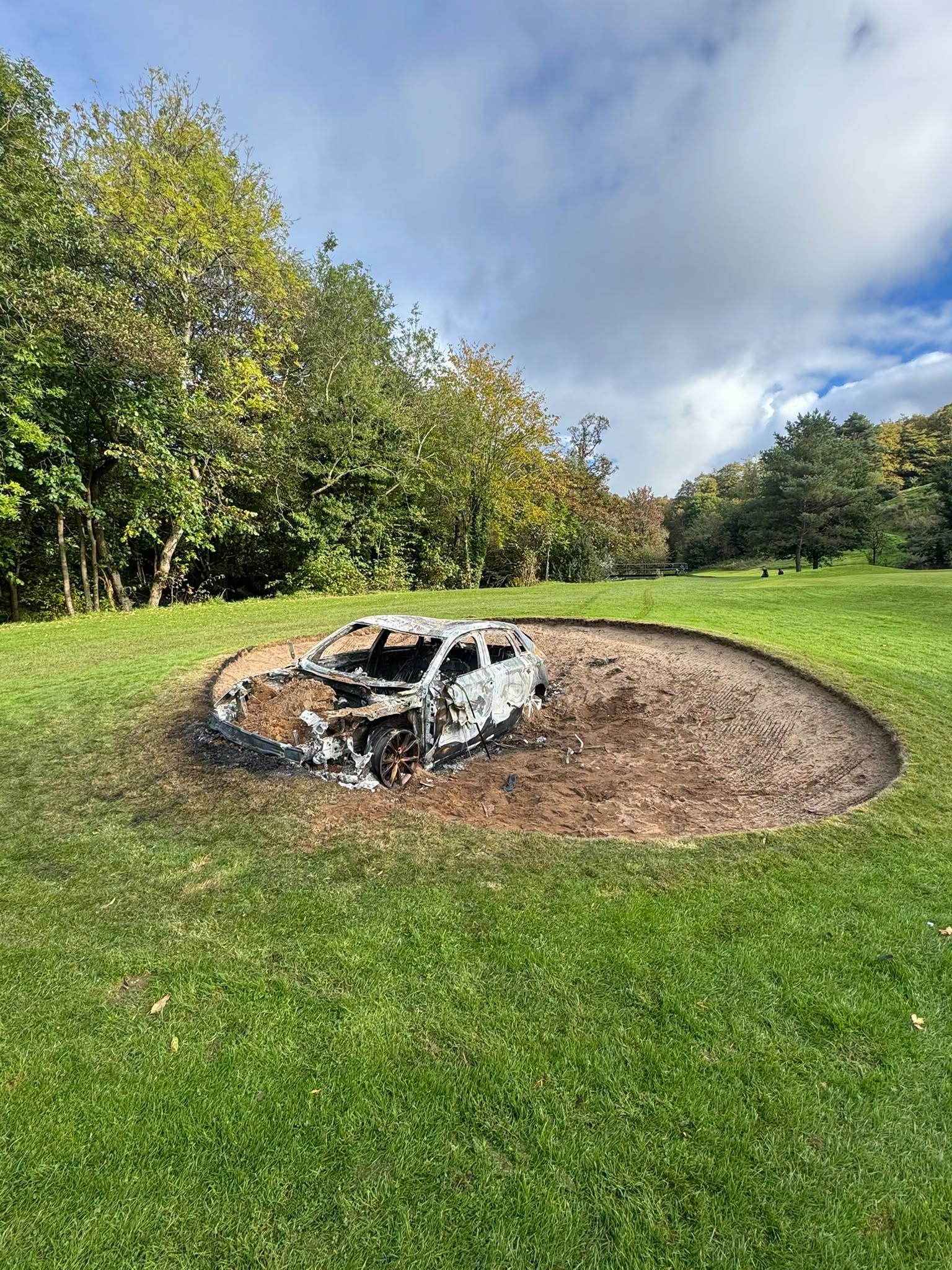 The car was discovered by two golfers on Sunday morning