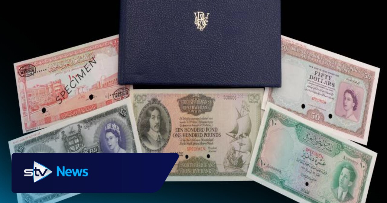 Seltene Banknoten, die einem Wohltätigkeitsladen in Edinburgh gespendet ...