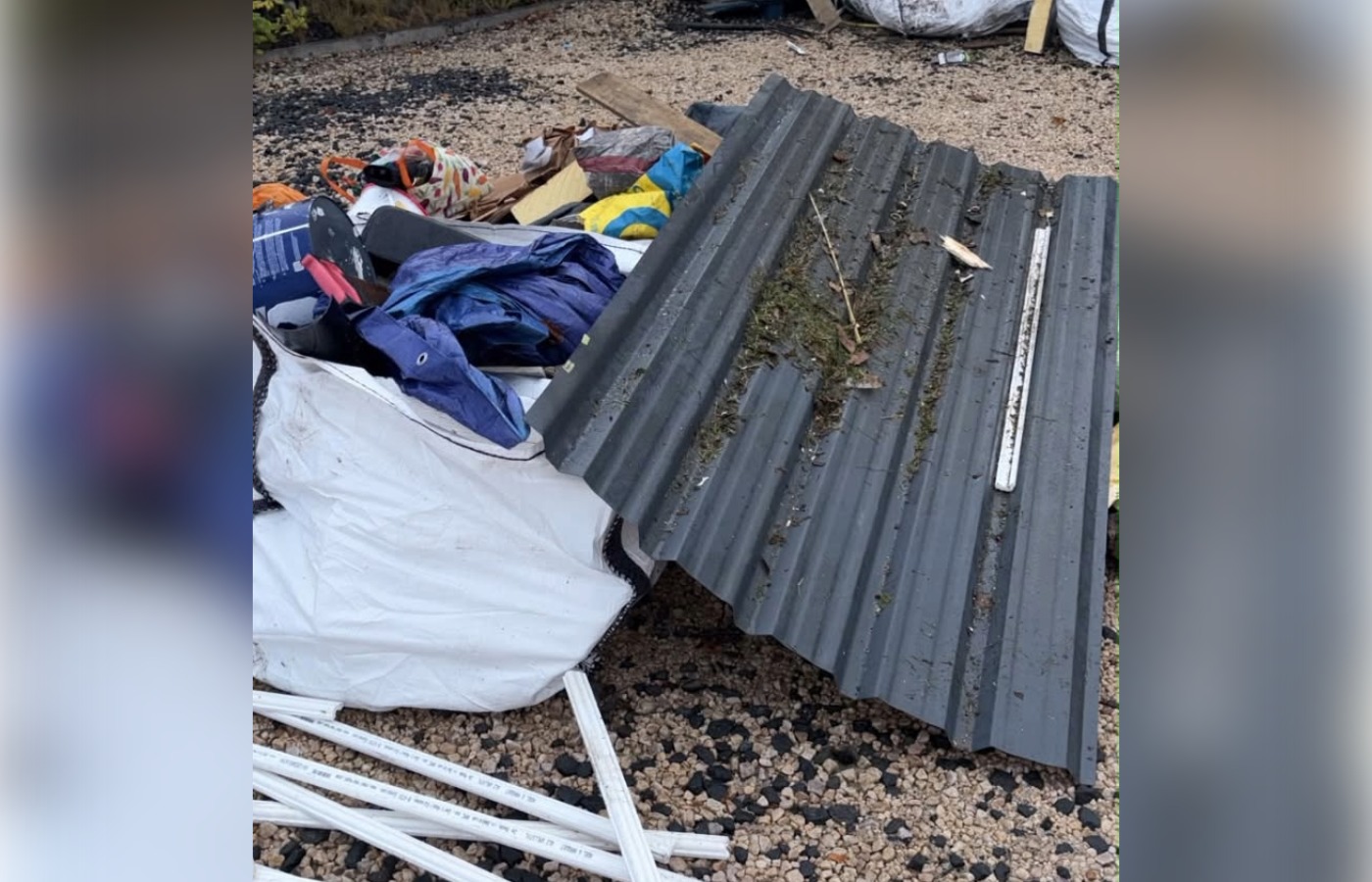 Rubbish was dumped in the crematorium's car park