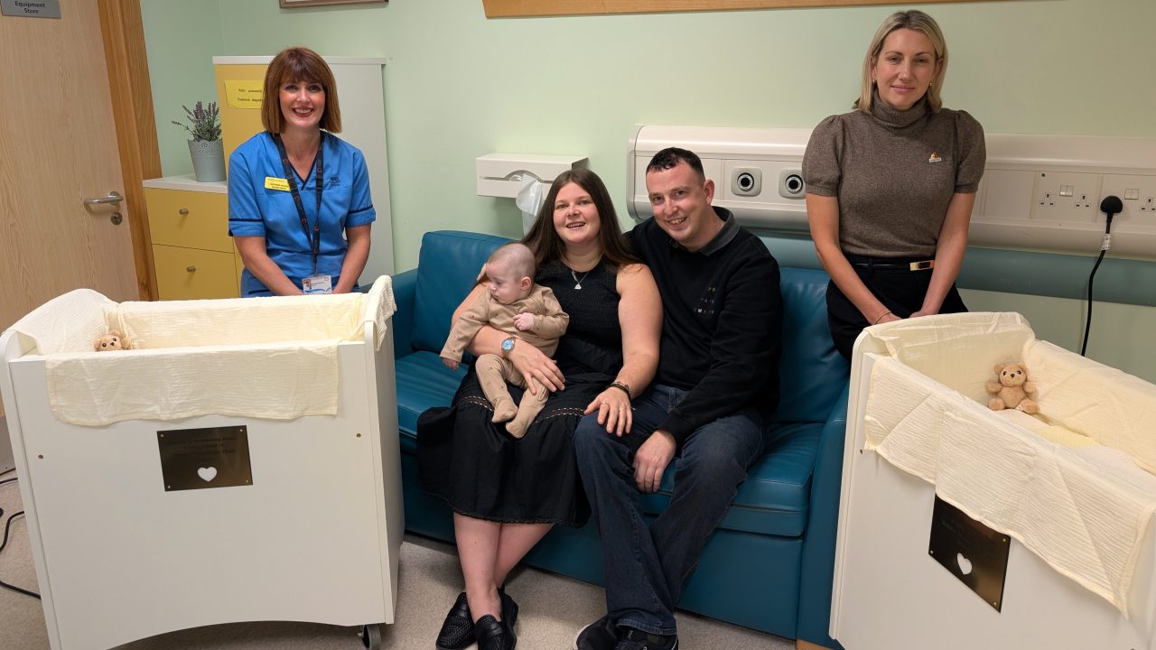 Couple donate cooling cots to Glasgow hospital in memory of baby son