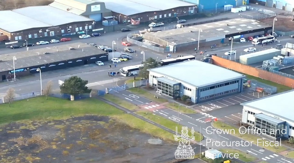 Police Scotland drone footage of the Old Firm attack on a Celtic supporter