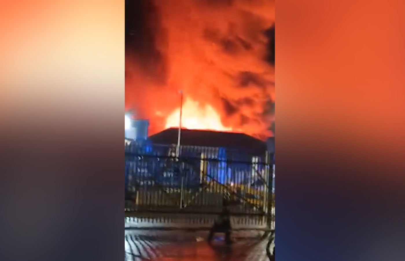 The blaze took hold on Friday night