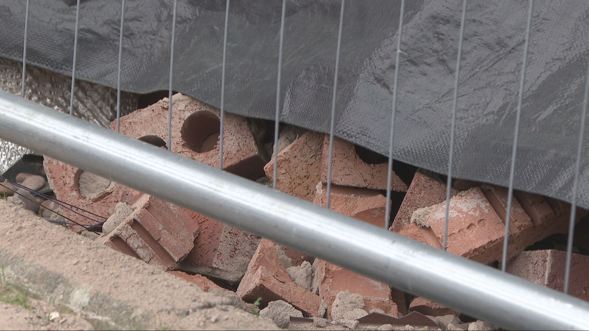 The house has been left with a gaping hole following the crash