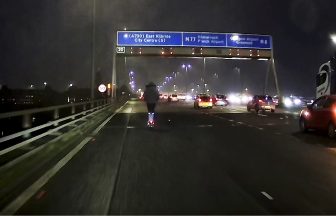 ‘Stupid’ rider spotted on e-scooter on Glasgow’s M8 Kingston Bridge