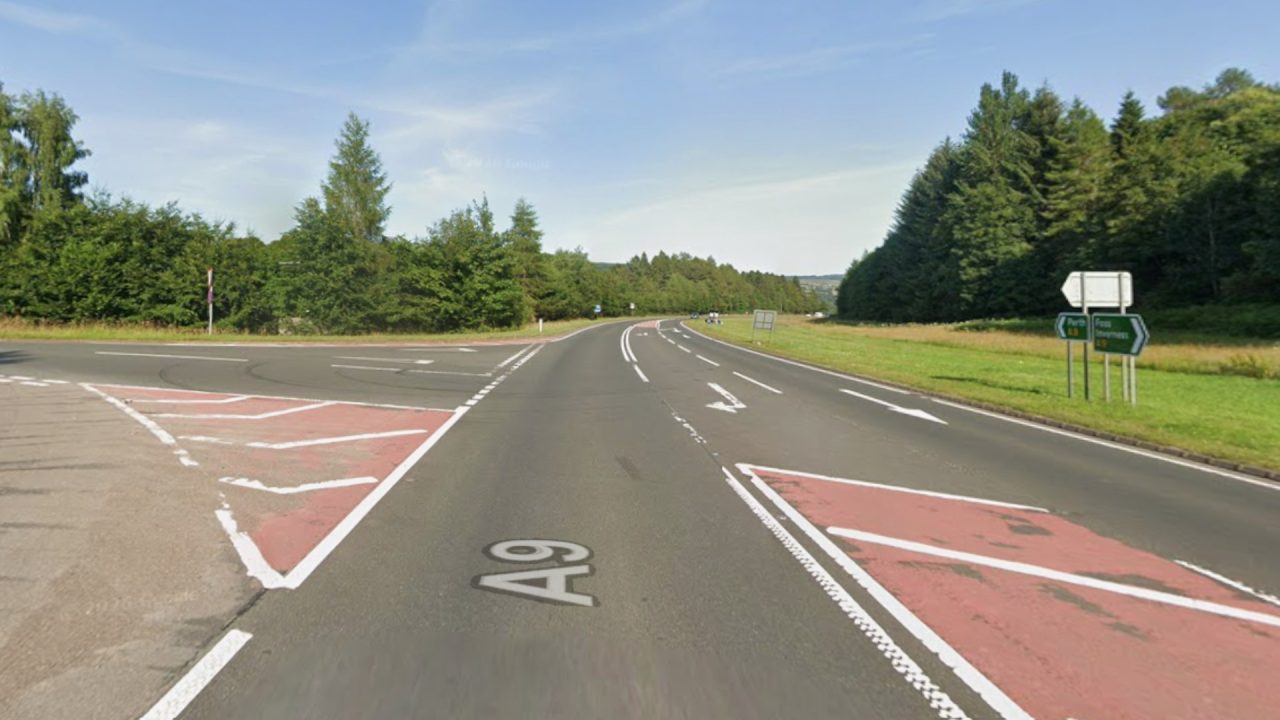 Woman taken to hospital following two-vehicle crash on the A9 near Pitlochry
