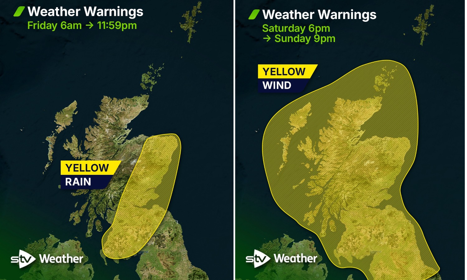 Met Office yellow warnings this weekend