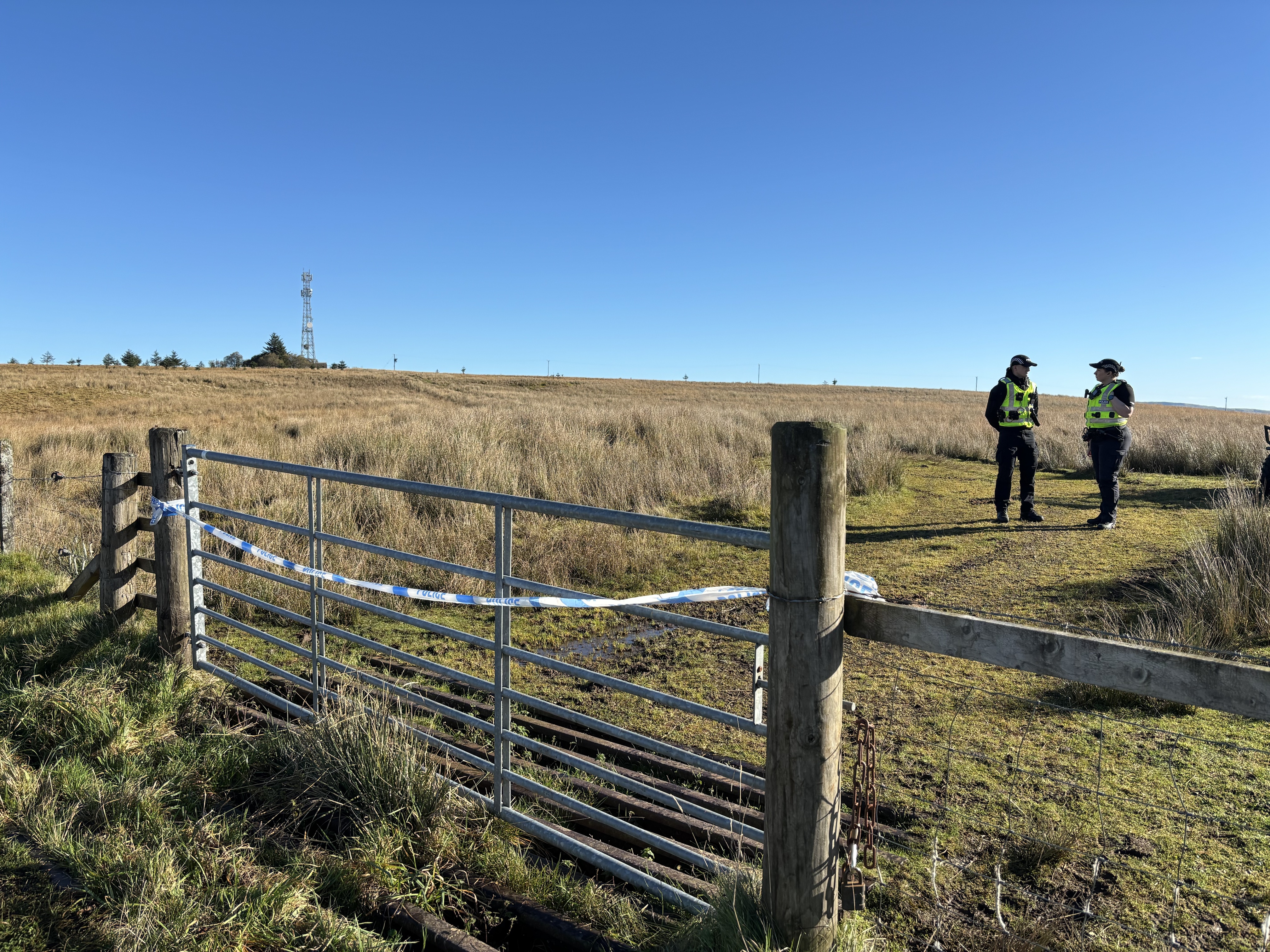 The entrance to a field in Drymen has been cordoned off