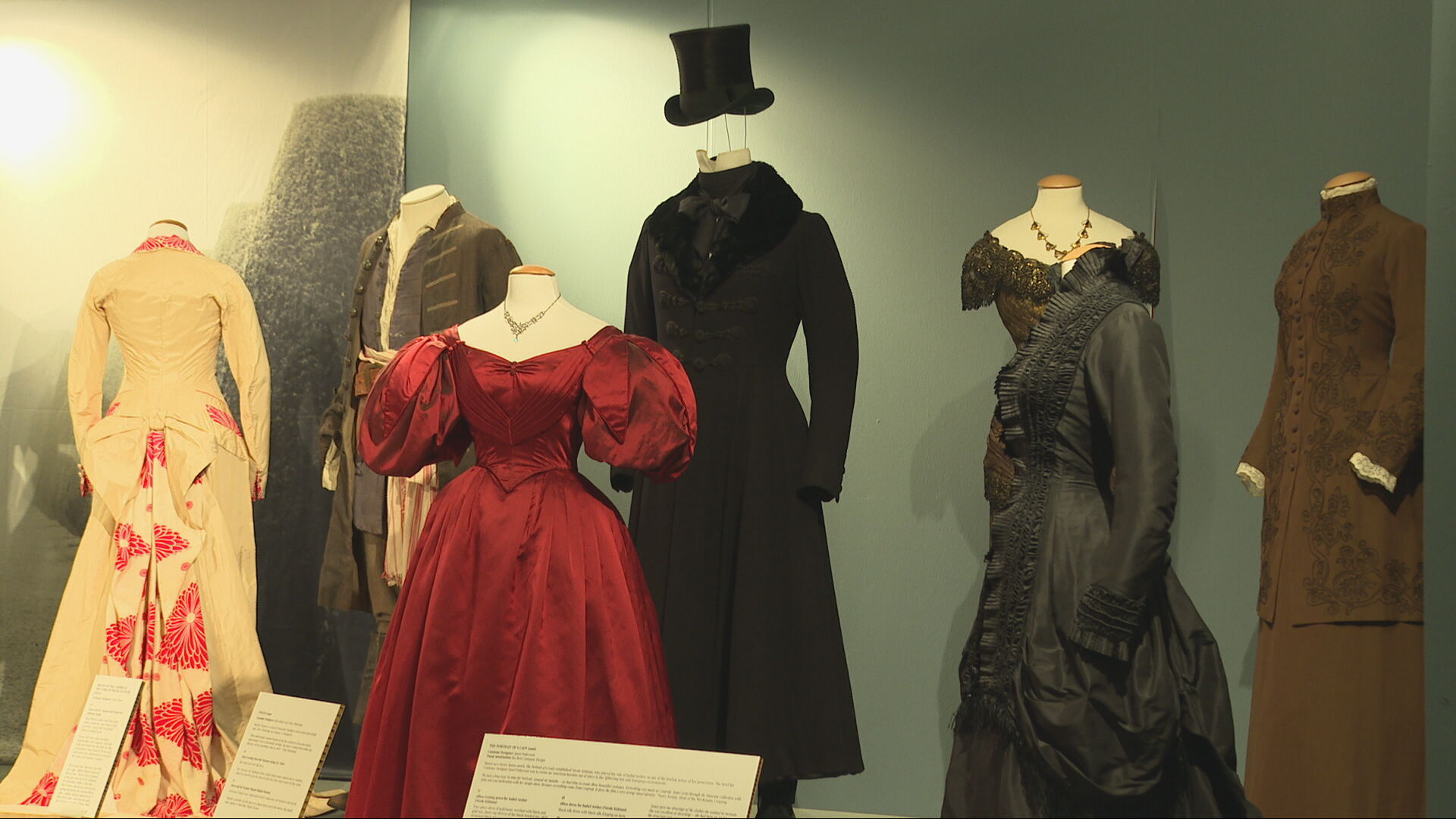 Costumes on display at Dovecot Studio in Edinburgh