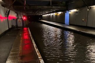 Train station in Glasgow flooded amid Storm Boelo damage